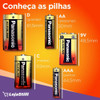 Kit 4 Pilhas Aa Alcalina Panasonic 1 Cartela 2