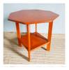 Mesa Octogonal De Pinotea Con Estante Color Bordeau 1