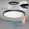 Lámpara Techo Led Luz 5000k Blanca Plafón Negro Lamp Redonda 4