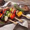 Regalo Para 12pcs Acero Inoxidable Metal Bbq Asar Pinchos Pl 5