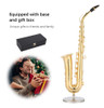 Saxofone Em Miniatura Com Suporte E Estojo, Mini Saxofone 4