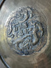 Antiguo Latón Y Plato Chino Bronce Repujado 3