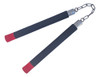 Nunchaku Mango Goma Color Negro Arte Marciales Punta Roja 1