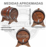 Barril Dorna Cachaça Pipote Sapucaia 10l Com Torneira Luxo 6