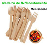 70 Garfinho De Madeira Garfo Bambu Biodegradável Refeição 1