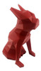 Boston Terrier Sentado Low Poly Cachorro Pet 3d Vermelho 4