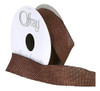 Berwick Offray 7/8  Wide Rustic Saddle Poliéster Ribbon, Mud 1