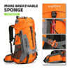 Mochila Para Senderismo De 60l Ligera Naranja Kingsguard 2