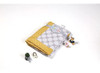 Bacati Grey Ikat Dots With Border Plush Blanket, Gray/yellow 3