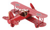 Modelo De Brinquedo De Avião De Ferro Vermelho Vintage Bipla 1