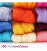 Habbi 100 Colors Needle Felting Wool - Fiber Wool Roving For 4