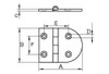 Bisagra Inox 80*64*4mm 1