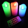 Set 3 Velas Velones Led Multicolor A Pilas Con Control 1