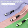 Paquete De 2 Cables De Carga Mltiple De 5 Pies, 3 En 1 5 A, 1