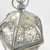 Lanterna Marroquina Decorativa Prata Envelhecida 49x25x22cm 4