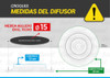 Difusor Redondo Diam 15cm (conex 12cm) C/regulacion Plastico 4