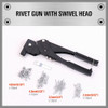 360 Swivel Head Pop Riveter Gun Kit 60pc Blind Rivet Reparac 3