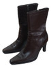 Botas De Cuero Taco Fino Media Caña 0