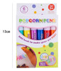Kit 12 Papelaria Fofa Diy Bubble Pipoca Caneta 3d Infantil 1