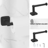 Juego De Accesorios De Bano Negro De 5 Piezas, Doble Toaller 4