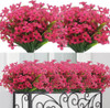 12 Paquetes De Flores Artificiales Para Exterior - Rojo 0
