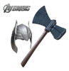 Kit Martelo Machado Máscara Thor Brinquedo Heróis Vingadores 1