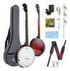 Kmise 5 String Resonator Banjo, Profesional Sapele Back Tama 0