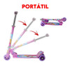 Patinete Rosa De Menina 6 7 8 Anos Ajusta Altura Até 75cm 2