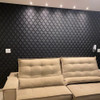 10 placas 3d Basic 50x50 Revestimento De Parede Veneto Preta 0