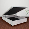 Base Box Casal Com Baú 138x188x42cm Courino Linho Branco 2