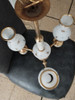 Lampara De Bronce Con Tres Tulipas Con Flores 6