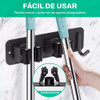 Organizador Soporte Doble Gancho Escobero Adhesivo Escoba 2