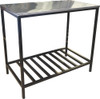Mesa Gastronomica 120x55 Cm Acero Inox Con Estante Caño Dev 1
