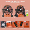 Yeahco Ventilador De Campamento De  Mah Con Linterna Led, V. 1