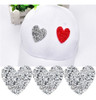 10pcs Em Forma De Coração Strass Applique 4cm Hot Fix 5