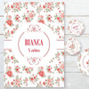 Kit Imprimible Shabby Chic Flor Rojo Candy Bar Tukit 7