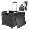 Carrinho Dobravel Multiuso Preto Com Tampa Retratil 0