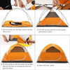 Carpa 4 Personas Doble Capa Impermeable - Naranja 4