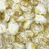 Aplique Patch Tecido Flor Branco Com Dourado 25mm 10pç 5g 2