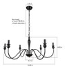 Wbindx Candelabro De Granja Negro De 6 Luces, Lámpara De Tec 3