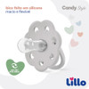 Chupeta Candy Style Bico Redondo Em Silicone 0m+ Cinza Lillo 4