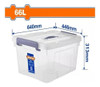 Contenedor Plastico Apilable Transparente 66lt Wadfow Pf 1