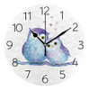 Biekaya Cute Owls - Reloj De Pared Redondo Para Colgar Silen 0