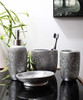 Set De Baño Completo 4pc De Resina Diseño Mysterious Gray 4