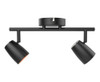 Aplique Techo Con 2 Spots, Metálico Negro 2xgu10 0