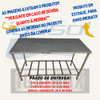 Bancada Mesa 100x40 Armario Inox Multiuso 1 Nivel Gradeada 2