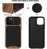 Funda Para iPhone 12 Pro Max, Madera/cuero/negro/resistente 1