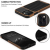Funda Para iPhone 12 Pro Max, Madera/cuero/negro/resistente 3