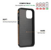 Funda Para iPhone 12 Pro Max, Madera/cuero/negro/resistente 5