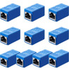 10 Piezas Azul Rj45 Acoplador, Adaptador De Extensin Etherne 0